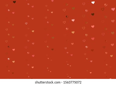 Light Red, Yellow vector backdrop with sweet hearts. Beautiful colored illustration with hearts in celebration style. Pattern for marriage gifts, congratulations.