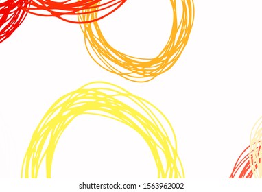 Light Red, Yellow vector backdrop with dots. Abstract illustration with colored bubbles in nature style. Pattern for textures of wallpapers.