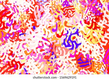 Light Red, Yellow vector backdrop with memphis shapes. Simple colorful illustration with abstract gradient shapes. Elegant design for wallpapers.
