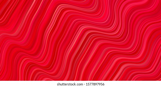 Light Red, Yellow vector backdrop with curves. Abstract gradient illustration with wry lines. Best design for your posters, banners.