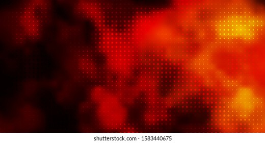 Light Red, Yellow vector backdrop with dots. Abstract decorative design in gradient style with bubbles. New template for a brand book.
