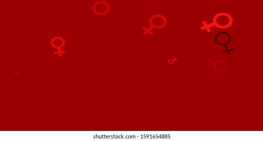 Light Red, Yellow vector backdrop with woman's power symbols. Simple design in abstract style with women’s rights activism. Background for ui designers.
