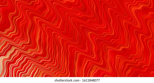 Light Red, Yellow vector backdrop with circular arc. Abstract illustration with gradient bows. Template for your UI design.