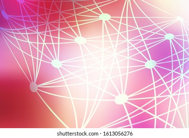 Light Red, Yellow vector backdrop with artificial intelligence data. Abstract illustration with links and dots of AI. Pattern for science, futuristic designs.