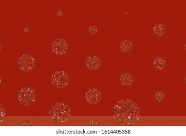 Light Red, Yellow vector backdrop with dots. Abstract illustration with colored bubbles in nature style. Pattern for ads, leaflets.