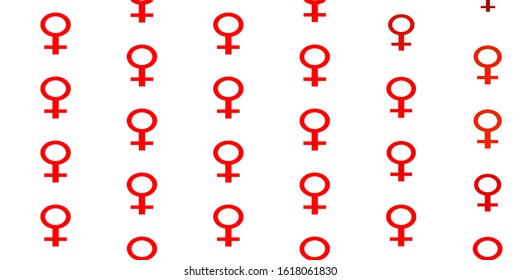 Light Red, Yellow vector backdrop with woman's power symbols. Colorful feminism symbols with a gradient in modern style. Smart design for your apps.
