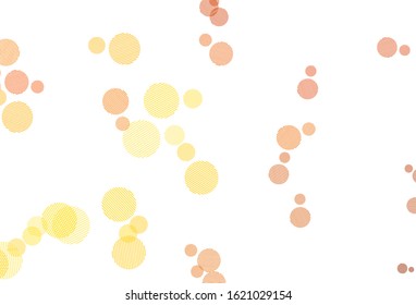 Light Red, Yellow vector backdrop with dots. Blurred decorative design in abstract style with bubbles. New template for your brand book.