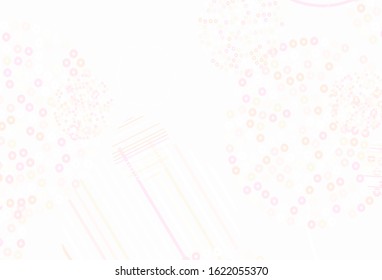 Light Red, Yellow vector backdrop with dots. Blurred bubbles on abstract background with colorful gradient. New template for your brand book.