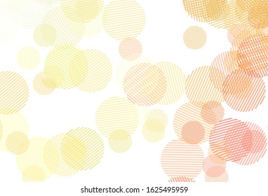Light Red, Yellow vector backdrop with dots. Glitter abstract illustration with blurred drops of rain. Pattern for textures of wallpapers.