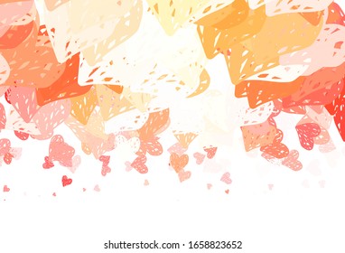 Light Red, Yellow vector backdrop with sweet hearts. Decorative design with hearts in simple style . Pattern for valentine's ad, booklets.