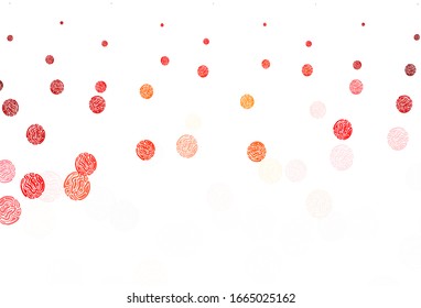 Light Red, Yellow vector backdrop with dots. Illustration with set of shining colorful abstract circles. Pattern for textures of wallpapers.