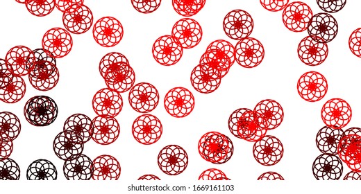 Light Red, Yellow vector backdrop with dots. Illustration with set of shining colorful abstract spheres. Design for your commercials.