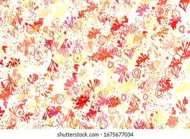 Light Red, Yellow vector backdrop with memphis shapes. Illustration with colorful gradient shapes in abstract style. Background for a cell phone.