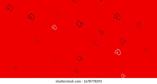 Light Red, Yellow vector backdrop with sweet hearts. Illustration with hearts in love concept for valentine's day. Pattern for marriage gifts, congratulations.