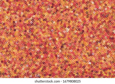 Light Red, Yellow vector backdrop with dots. Glitter abstract illustration with blurred drops of rain. Pattern for textures of wallpapers.