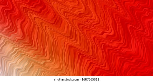 Light Red, Yellow vector backdrop with circular arc. Abstract illustration with gradient bows. Template for your UI design.