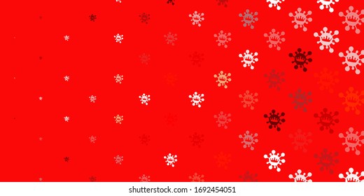 Light red, yellow vector backdrop with virus symbols. Colorful abstract illustration with gradient medical shapes. Simple design against epidemic information.