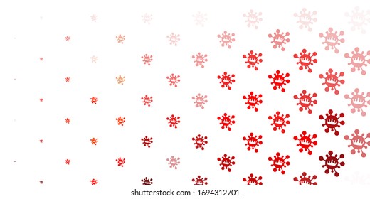 Light red, yellow vector backdrop with virus symbols. Colorful abstract illustration with gradient medical shapes. Simple design against epidemic information.