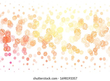 Light Red, Yellow vector backdrop with curved lines. A shining illustration, which consists of curved lines. Brand new design for your ads, poster, banner.