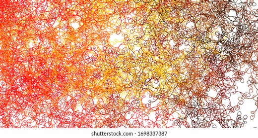 Light Red, Yellow vector backdrop with bent lines. Abstract illustration with bandy gradient lines. Pattern for websites, landing pages.