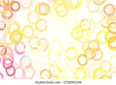 Light Red, Yellow vector backdrop with dots. Illustration with set of shining colorful abstract circles. New template for your brand book.