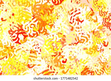 Rojo claro, fondo vectorial amarillo con formas memphis. Ilustración simple y colorida con formas abstractas de gradiente. Diseño moderno para su tarjeta de visita.