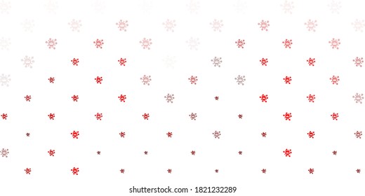 Light red, yellow vector backdrop with virus symbols. Abstract illustration with biological gradient shapes. Simple design against epidemic information.