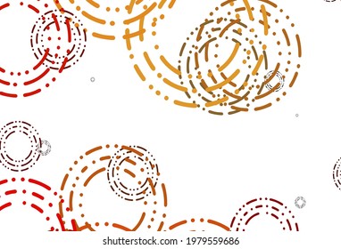 Light Red, Yellow vector backdrop with dots. Modern abstract illustration with colorful water drops. Pattern of water, rain drops.