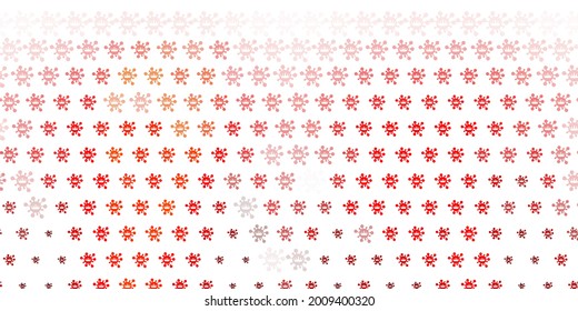 Light Red, Yellow vector backdrop with virus symbols. Simple design in abstract style with infection forms. Simple drawing against danger fever.