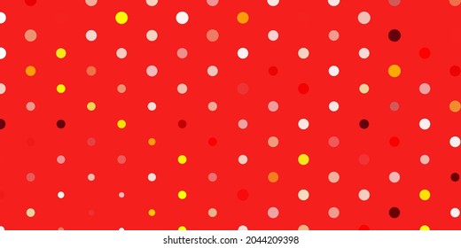 Light red, yellow vector backdrop with dots. Abstract illustration with colorful spots in nature style. Design for posters, banners.