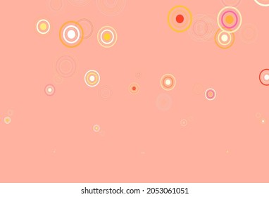 Light Red, Yellow vector backdrop with dots. Abstract illustration with colored bubbles in nature style. New template for your brand book.