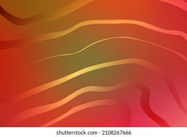 Light Red, Yellow vector backdrop with curved lines. Brand new colorful illustration in curved style. New composition for your brand book.