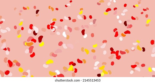 Light red, yellow vector backdrop with chaotic shapes. Colorful abstract forms with gradient in simple style. Elegant design for wallpaper set.