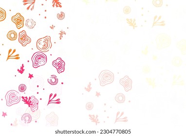 Light Red, Yellow vector backdrop with memphis shapes. Decorative design in abstract style with random forms. Simple design for your web site.