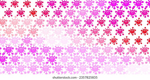 Light Red, Yellow vector backdrop with virus symbols. Simple design in abstract style with infection forms. Design for biohazard warning.