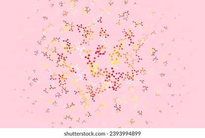 Light Red, Yellow vector backdrop with artificial intelligence data. Abstract illustration with links and dots of AI. Template for ads of intellect, innovations.