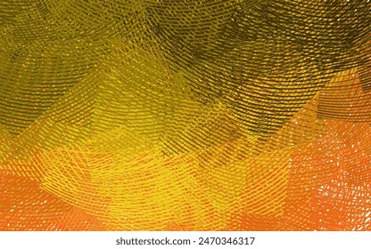 Light Red, Yellow vector backdrop with curved lines. Creative illustration in halftone style with gradient. Brand new design for your ad.
