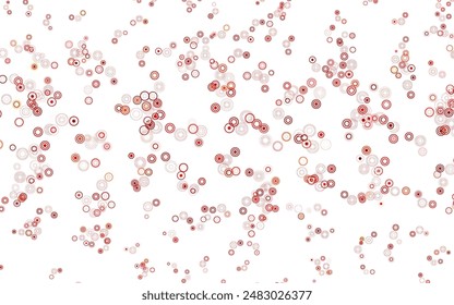 Fondo de Vector rojo claro, amarillo con puntos. Burbujas borrosas sobre fondo abstracto con degradado colorido. Patrón para anuncios, folletos.