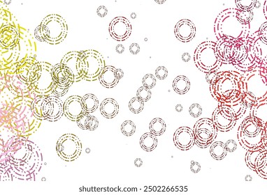 Light Red, Yellow vector backdrop with dots. Beautiful colored illustration with blurred circles in nature style. Pattern for beautiful websites.