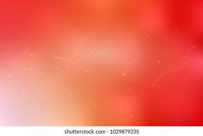 Light Red, Yellow vector background with dots. Glitter abstract illustration with blurred drops of rain. The pattern can be used for ads, leaflets of liquid.