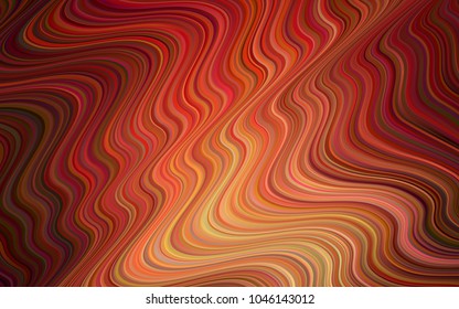 Light Red, Yellow vector background with bent ribbons. Glitter abstract illustration with wry lines. The elegant pattern for brand book.