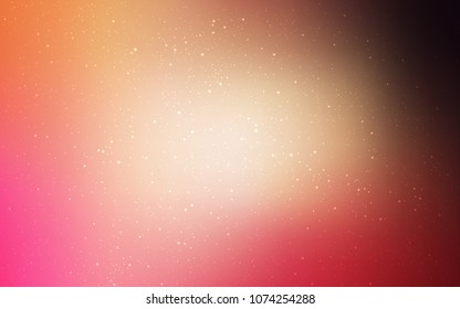 Light Red, Yellow vector background with galaxy stars. Space stars on blurred abstract background with gradient. Pattern for astrology websites.