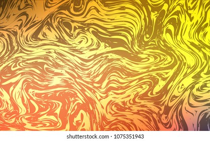 Light Red, Yellow vector background with abstract circles. Glitter abstract illustration with wry lines. Marble style for your business design.