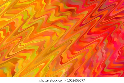 Light Red, Yellow vector background with bent ribbons. Modern gradient abstract illustration with bandy lines. Textured wave pattern for backgrounds.