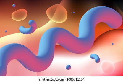 Light Red, Yellow vector background with liquid shapes. A completely new color illustration in memphis style. The best blurred design for your business.