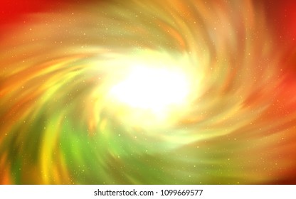 Light Red, Yellow vector background with galaxy stars. Blurred decorative design in simple style with galaxy stars. Pattern for futuristic ad, booklets.
