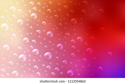 Light Red, Yellow vector background with dots. Blurred bubbles on abstract background with colorful gradient. Completely new template for your brand book.