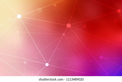 Light Red, Yellow vector background with bubbles, lines. Illustration with set of colorful abstract circles and lines. Pattern can be used as texture of wallpapers.