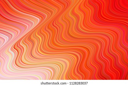 Light Red, Yellow vector background with bent ribbons. Brand-new colored illustration in marble style with gradient. Textured wave pattern for backgrounds.