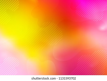 Light Red, Yellow vector background with straight lines. Lines on blurred abstract background with gradient. Best design for your ad, poster, banner.